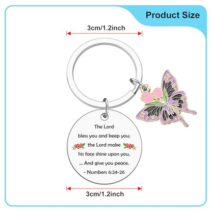 Heigebi Christian Keychain for Women Bible Verse Keychain for Daughter Sister Mom Inspirational Jewelry Christening Keychains - color: Christian Keychain 2
