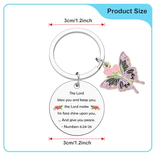 Heigebi Christian Keychain for Women Bible Verse Keychain for Daughter Sister Mom Inspirational Jewelry Christening Keychains - color: Christian Keychain 2