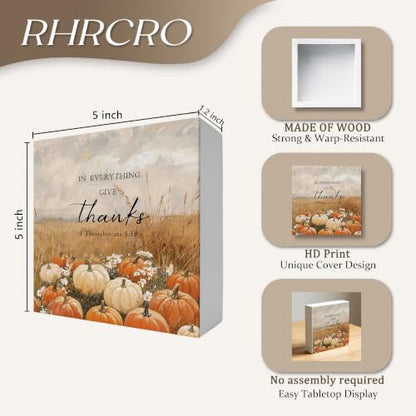Thanksgiving Fall Christian Decor Wooden Box Sign - color: Fall-17