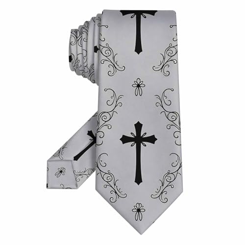 Neckties for Men Silver Star American Flag Men's Ties for Church Worship Wedding Formal - color: Cross 01
