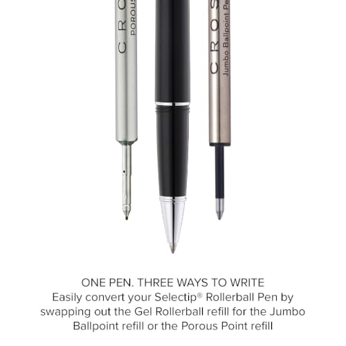 Cross Lume Polished Chrome Rollerball Pen, Medium Point, Black Ink - color: Black