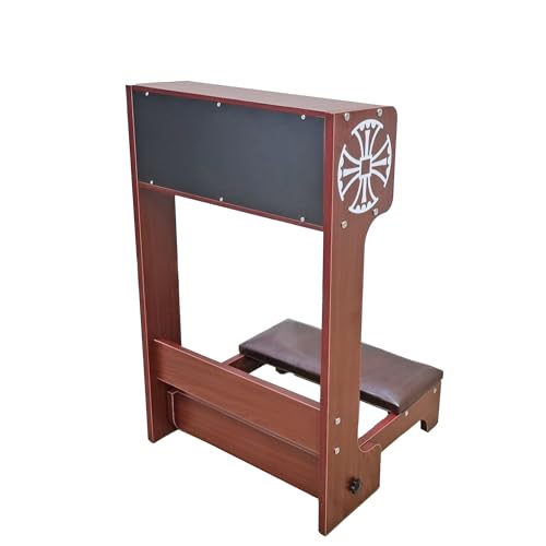 FixtureDisplays® 20 X 32 X 20" Prayer Bench, Padded Kneeler with Book Shelf, Sturdy Wood (MDF) Easy Fold-Away Prayer Table Chair 10211-NPF