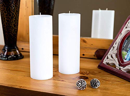 Melt Candle White Pillar Candles, Unscented, 2 Pack, 3 x 8 Inch - color: White, size: 3" x 8"