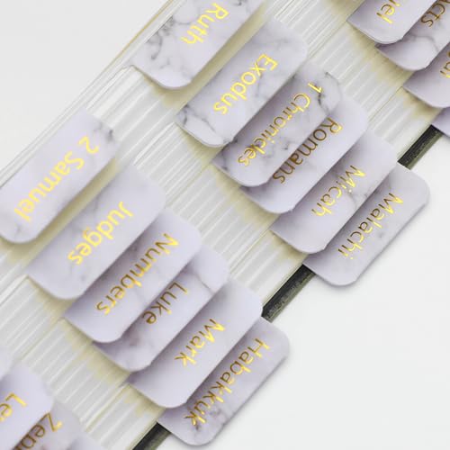 Mr. Pen- Laminated Bible Tabs, 75 pcs, Easy-to-Read & Apply - color: Marble Design