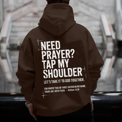 Christian Hoodies for Men Jesus Cross Casual Tops - color: Brown, size: XX-Large