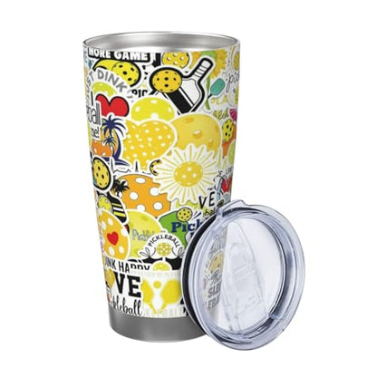 Pickleball Gifts for Women,Daisy Pickleball Tumbler Vacuum Insulated Stainless Steel Coffee Travel Mugs Water Bottle for Pickleball Lovers 20oz - style: daisy pickleball
