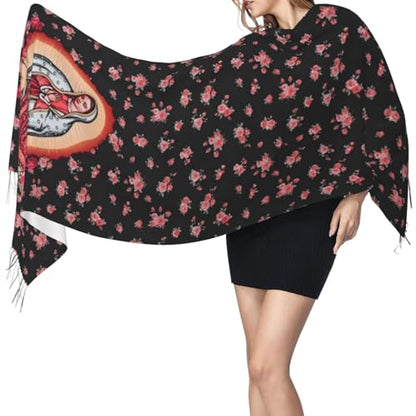 Prayer Shawls and Wraps for Women, Jesus Christian Gifts Bible Scarf Super Soft Fashion Shawl With Tassel - color: Color6