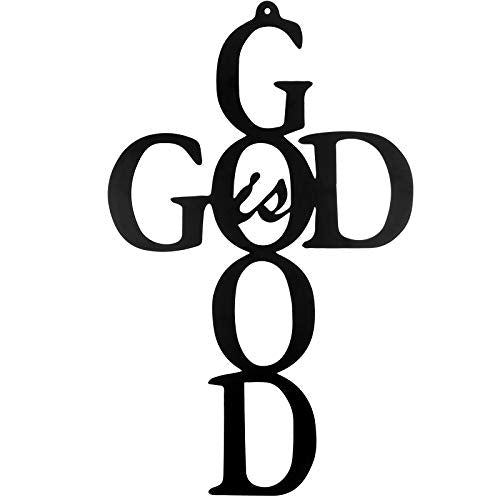God is Good Black Cross Metal Wall Art Hanging Sign Nice Religious Decor Present for Home Wall Decoration in Family Office (Metal, 8.67 x 13.77 Inch) - size: 8.67 x 13.77 Inch