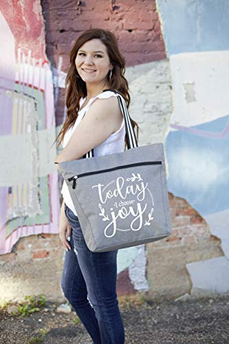 Brooke & Jess Designs Church Bags for Women - Bible Tote Bags for Women, Large Tote Bag for Womens with Zipper - color: Gray