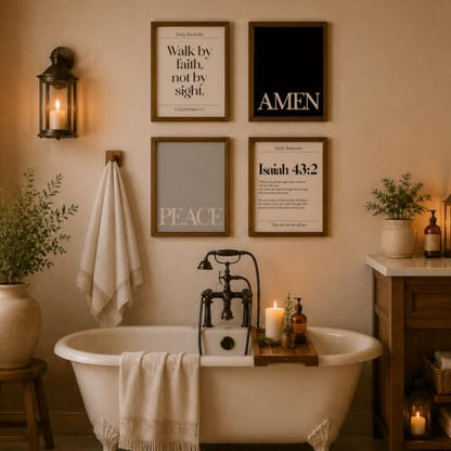 WEFKODO Christian Bible Verse Motivational Wall Art 8x11 Unframed - color: white-bible4