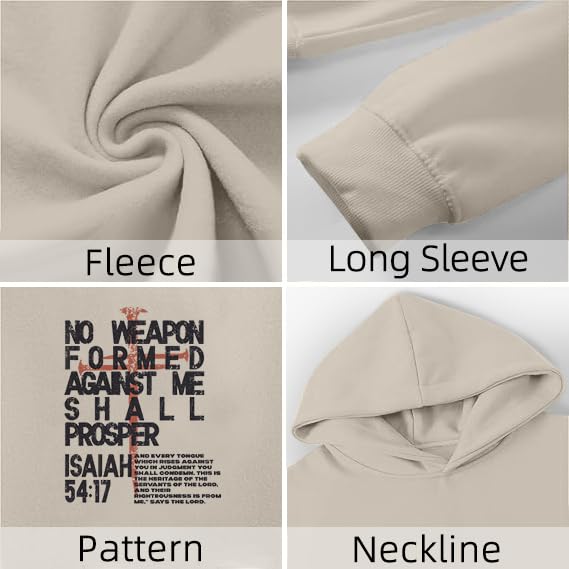 Christian Hoodies for Men Jesus Religious Faith Tops - color: Apricot, size: XX-Large