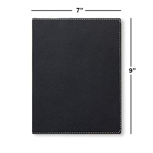 Small 7" X 9" Portfolio Notepad, Christian Cross, Personalized Engraving Included (Black with Silver) - color: Black With Silver Engraving, size: Small 7 X 9