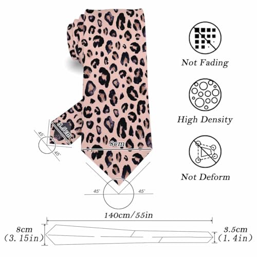 funny Ties for Men Business Novelty Men's Neckties for Festival Holiday Party Valentine's Day Wedding Christmas - color: Leopard Skin