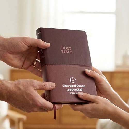 Personalized KJV Bible, Custom Name, School Name, Class of 2026 Design, King James Version, Red Letter, Value Thinline, Graduation Gift, High School or Collage Graduate, Brown - color: Kjv Brown Value Thinline, size: King James Version