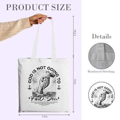 Chicimln Christian Goose Tote Bag, off to Praise the Lord Bible Verse Canvas Tote Bags - color: White 11