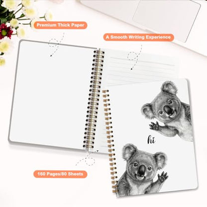Cute Koala Notebook Journal, Animal Notebook Journal for Women Teen Girls - color: Koala Hi