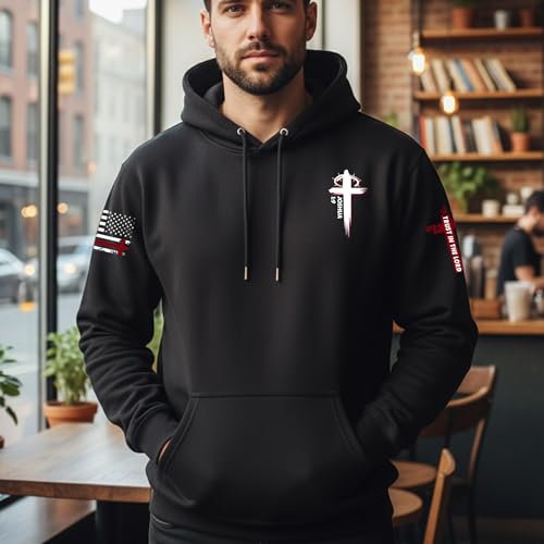 Custom Christian Hoodies for Men Women Faith Cross Jesus Hoodie Bible Religious Gifts Personalized Christmas - color: Black, size: XX-Large