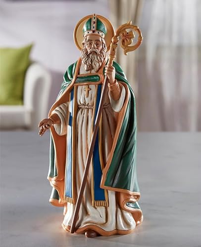 Avalon Gallery Catholic Saints Figurine - Toscana Collection Religious Statue, 8" H, Saint Patrick - color: Saint Patrick