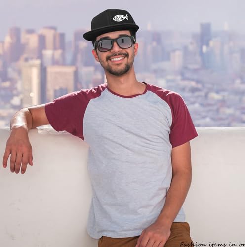 Snapback Hat for Men Baseball Hats for Men Skeleton Skull Hat - color: Jesus Fish
