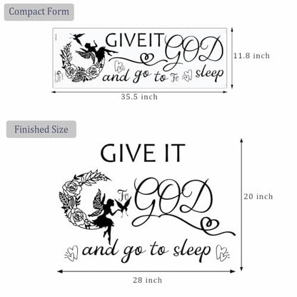 Vinyl Wall Art Decal - Give It to God and Go to Sleep IGN - Bedroom Wall Decor Above Bed Modern Inspirational Religious Quote Sticker for Home Office Bedroom Living Room Classroom Decor.