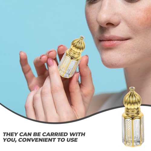 FRCOLOR Essential Oil Dropper Bottles 3 Pack 2.04 X 0.86 X 0.86 in Refillable Glass Bottles for Perfume Aromatherapy Travel Leak-Resistant Empty Containers