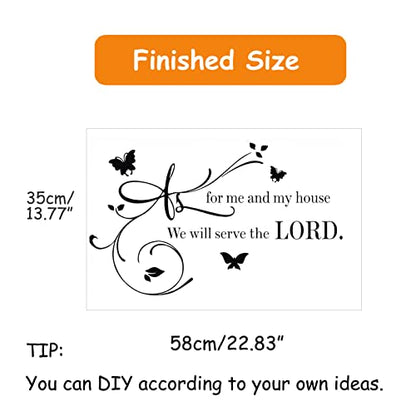 Bible Verse Wall Stickers Decorations for Bedroom Vinyl Decals for Living Room Bathroom Dorm, Inspirational Quotes Christian Scripture Jesus Prayer Religious Home Art Family Decor Sayings Sign-We Will