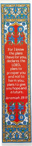 Graduation, Themed Assortment of 4 Woven Fabric Bible Verse Bookmarks, Silky Soft & Flexible Religious Bookmarkers for Novels Books & Bibles, Woven Design, Memory Verse Gift - color: Graduation