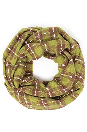 ScarvesMe Women's Check and Plaid Soft Infinity Loop Winter Fall Warm Scarf - color: Lof1252_olive