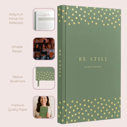 Daily Prayer Journal with Prompts | 90-Day Guided Devotional & Scripture Reflection | Bible Study and Spiritual Growth Tracker | Undated Faith Planner, 5.5x8" - Sage Green Dotted - color: Dotted Sage Green