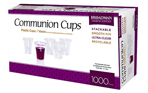 Broadman Plastic, Disposable, Recyclable Communion Cups, 2000 Count