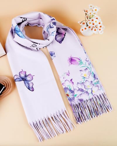 Bozidol Prayer Shawl for Women Christian Floral Cross Bible Verse Scarf Clothes for Christmas Mothers Day Birthday Gifts - color: Spanish 02