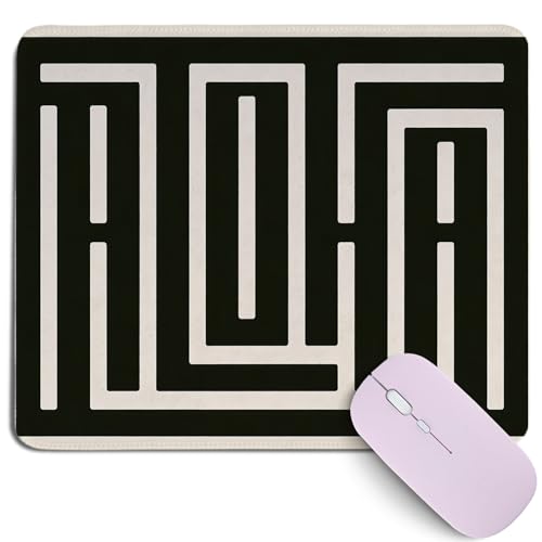 Aloha Mouse Pad,Black White Retro Line Art Desk Mat for Computers Laptop,Summern Minimalist Hawaiian Desk Pad for Office Home Dorm Decor,Gifts for Hawaii Lovers Surfers,10.2x8.2Inch - color: Aloha