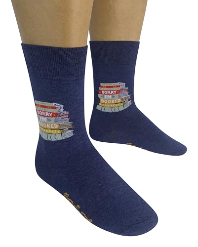 FUNATIC Crazy Socks with Funny Sayings - Novelty Gift for Men, Women, Adult - color: Sorry I'm Booked