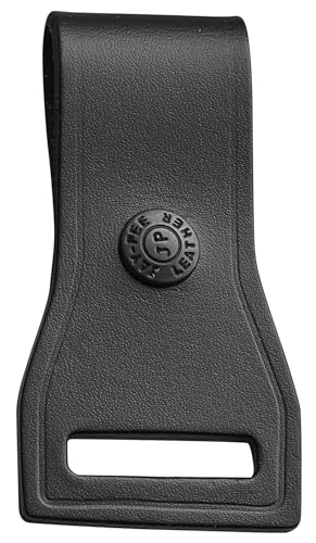 JAY-PEE Two-Way Radio Microphone Holder Epaulet Shoulder Leather Mic Clip - color: black