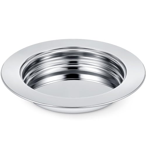 Zhehao 1 Pcs Communion Plates for Church Communion Bread Tray Plate Church Supplies Set Polished Stainless Steel Tray (Silver) - color: Silver