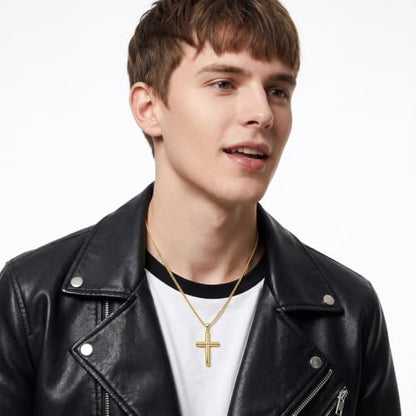 14K Gold Plated Cross Pendant Necklace Christian Jewelry Religious Gift - color: A09-Cross Gold