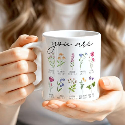 Fall You Are Inspirational Christian Coffee Mug Gifts for Mom, Bible Verse Religious Gifts for Women Sisters Daughter, Baptism Birthday Gift for Church Friend