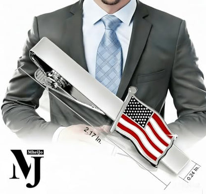 Tie Clips for Men, Mens Tie Clip Silver, Mens Tie Bars, Clip on Tie for Men - color: Silver Tie Clip F