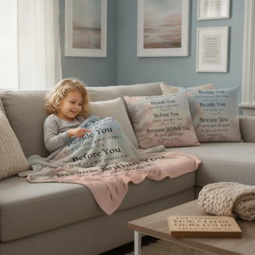 Christian Throw Blanket Bible Verses Inspirational Religious God Faith Soft Cozy 50x60 Inch Psalm Philippians Isaiah Gift for Women Men - color: Bible 2