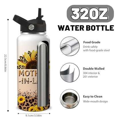 Mother in Law Gifts, 32oz Mom Water Bottle with Straw, Mother's Day Birthday Valentine's Day Gifts for Mother in Law from Daughter Son, Best Mothers-in-Laws Ever Coffee Cup - color: Mother In law01, size: 32 Ounces