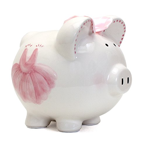 Child to Cherish Ceramic Piggy Bank for Girls, Sparkle Ballet - color: Sparkle Ballet