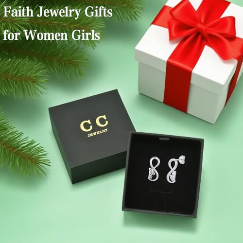 14K Gold Plated Sterling Silver Cross Drop Earrings - color: Infinity-Silver