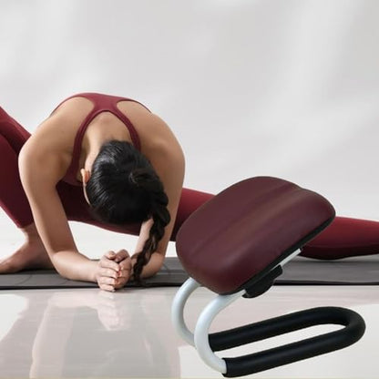 Colaxi Meditation Stool for Adults, Meditation Bench Kneeling Stool, Ergonomic Portable Chair with Anti Slip Cover, Adjustable Prayer Bench Seat for Home Studio Praying Yoga, Style B Deep Red - color: Style B Deep Red