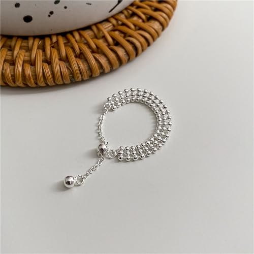 925 Sterling Silver Adjustable Link Chain Rings for Women Daughter - color: Style 2-Silver