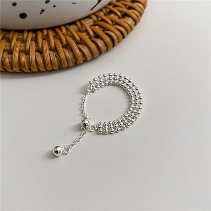 925 Sterling Silver Adjustable Link Chain Rings for Women Daughter - color: Style 2-Silver