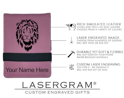 LaserGram Mini Padfolio with Notepad and Pen, Celtic Cross, Personalized Engraving Included (Pink) - color: Pink