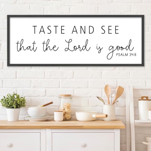 YWMZYKJGS Oh Taste And See That The Lord Is Good Wall Art 32"×12" Black - color: Oh Taste And See That The Lord Is Good (Black), size: 32"L x 12"W