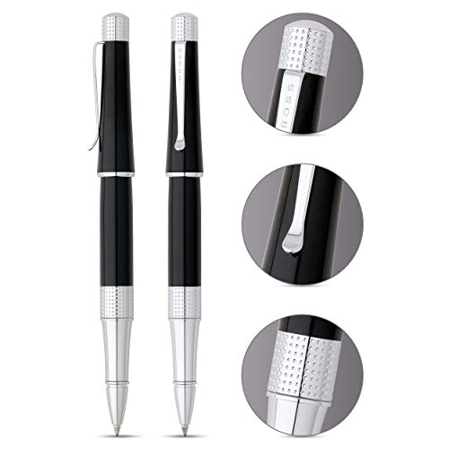 Cross Beverly Refillable Gel Ink Rollerball Pen, Medium Rollerball, Includes Premium Gift Box - Black Lacquer - color: Black, style: Rollerball Pen