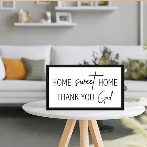 Home Sweet Home Sign Wooden Box Desk Decor,Rustic Farmhouse Home Thank You God Wood Block Sign for Home Living Room Shelf Tabletop Decor 10'' x 6'' - style: Home Sweet Home