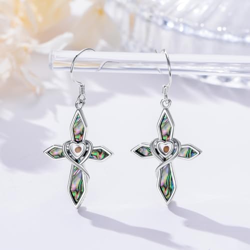 Mountain Mustard Seed Earrings for Women 925 Sterling Silver Lotus/Cross Dangle Drop Earring Christian Jewelry Outdoor Birthday Graduation Gifts - style: Mustard Seed